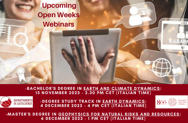 Collegamento a Open Weeks webinars for (Geo)Science degree programmes