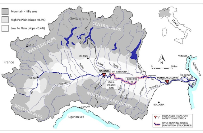 Collegamento a How suspended sediments and river dynamics have changed in the Po River over the last 100 years