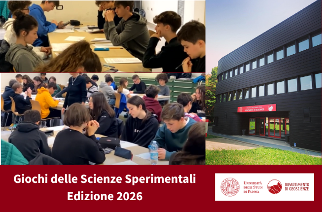 Collegamento a Giochi delle Scienze Sperimentali 2026: il 26 marzo il Dipartimento di Geoscienze sarà la sede della finale regionale