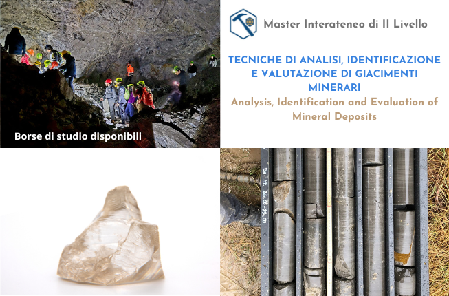 Collegamento a Dal Gennaio 2026 parte la prima edizione del Master Interateneo di II Livello in Tecniche di Analisi, Identificazione e Valutazione dei Giacimenti Minerari